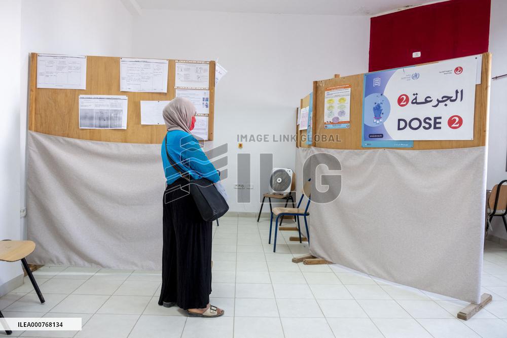 Anti-covid vaccination center in Menzel Bourguiba - Tunisia