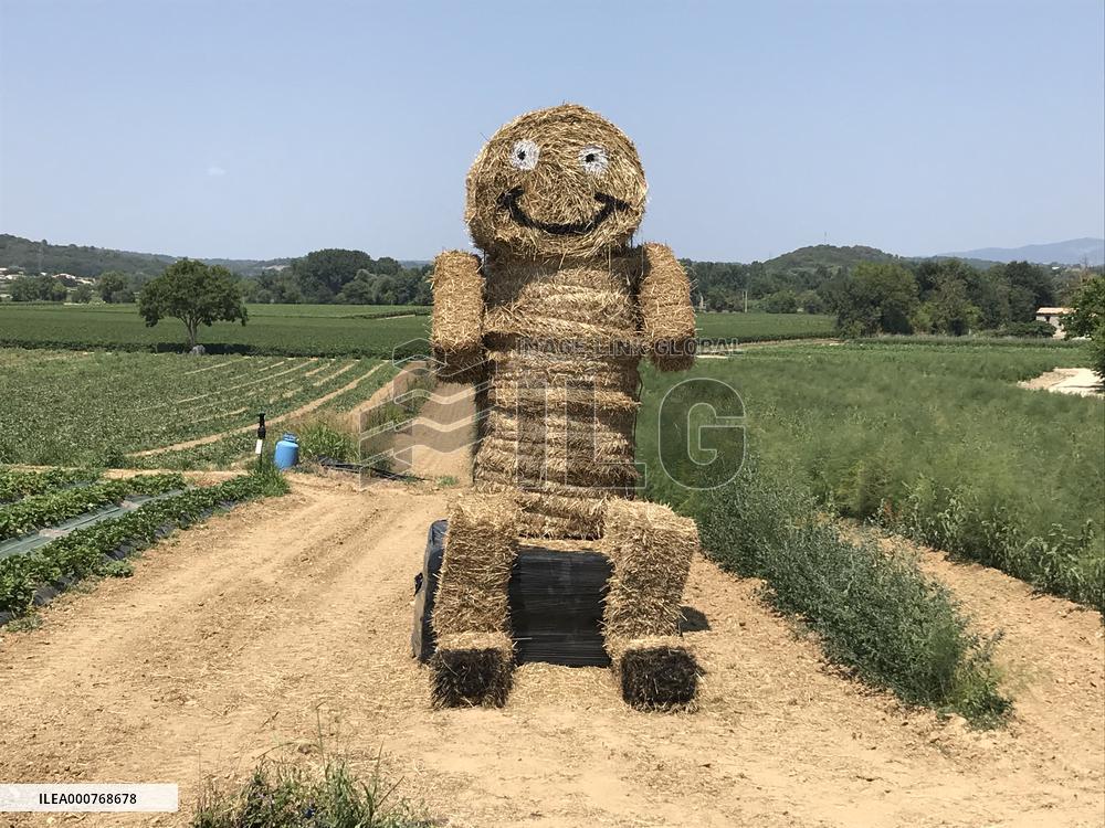 Artwork With Hay Bales - France