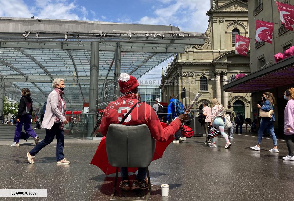 Street Vendors for Swiss National Day - Bern