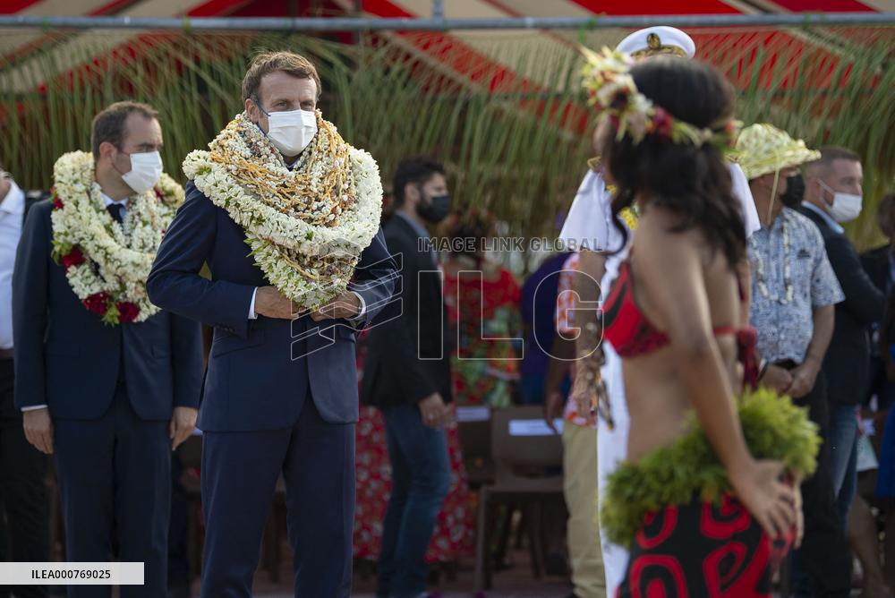 President Macron Visits Manihi Atoll