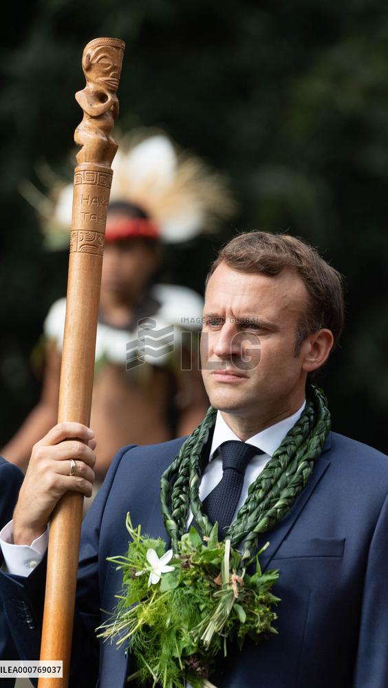 President Macron Visits Manihi Atoll