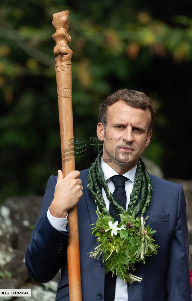 President Macron Visits Manihi Atoll