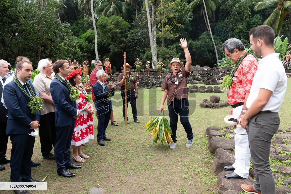 President Macron Visits Manihi Atoll