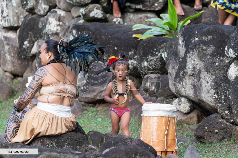 President Macron Visits Manihi Atoll