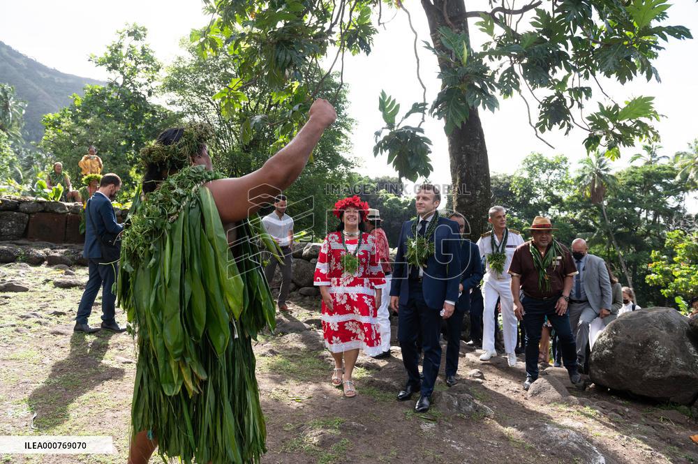 President Macron Visits Manihi Atoll