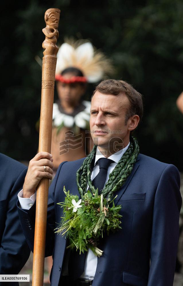 President Macron Visits Manihi Atoll