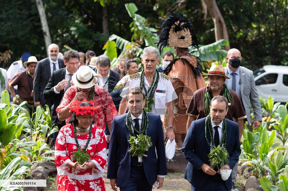 President Macron Visits Manihi Atoll