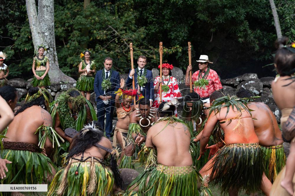 President Macron Visits Manihi Atoll