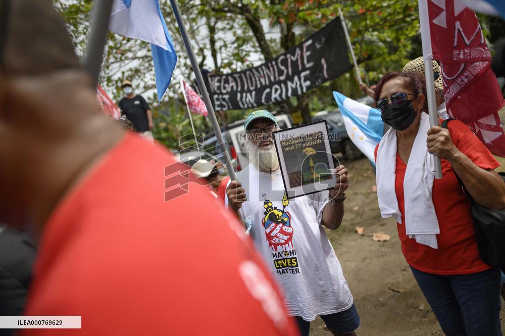 President Macron Listens To A Victim Of A Nuclear Test - Moorea Island