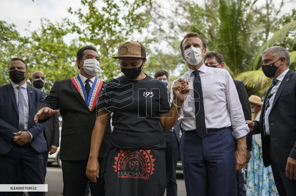 President Macron Listens To A Victim Of A Nuclear Test - Moorea Island