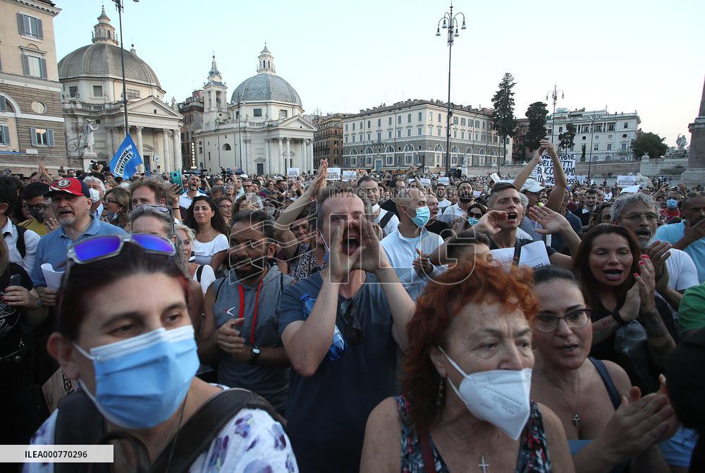 Demonstration Against The Mandatory Green Pass - Rome