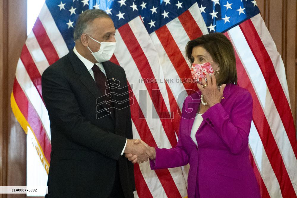 Nancy Pelosi Meets With Iraq's PM Mustafa Al-Kadhimi - DC