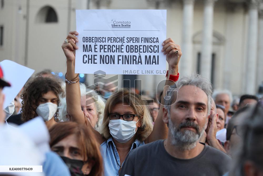 Demonstration Against The Mandatory Green Pass - Rome