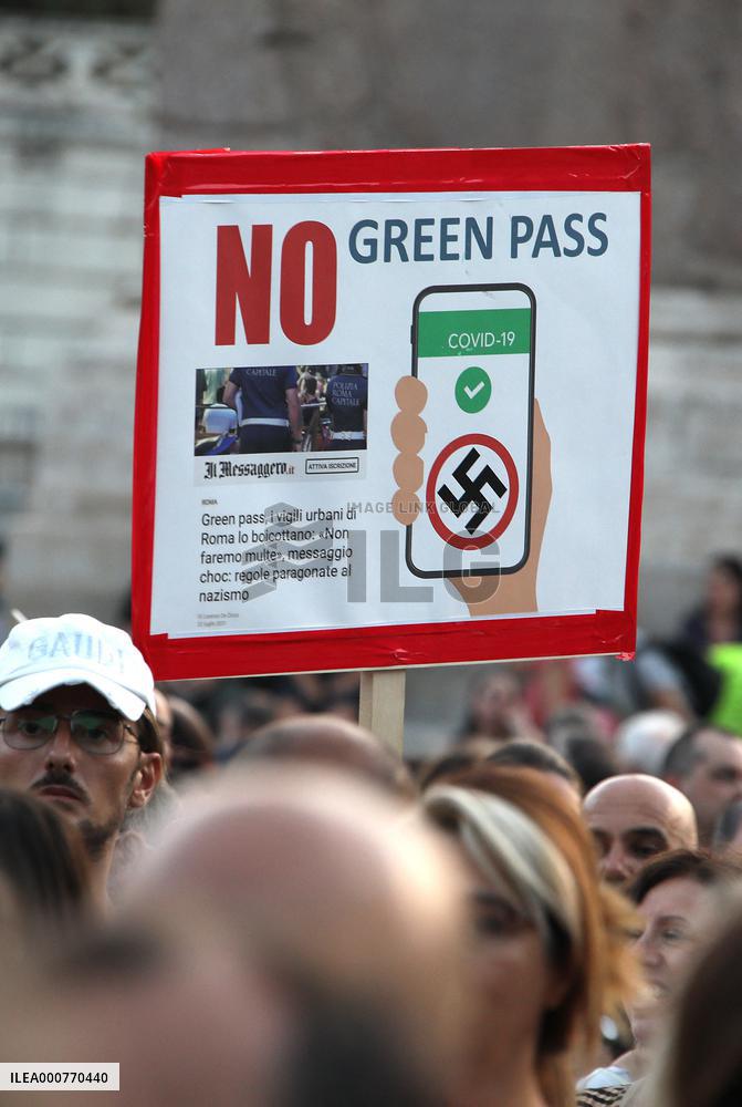 Demonstration Against The Mandatory Green Pass - Rome