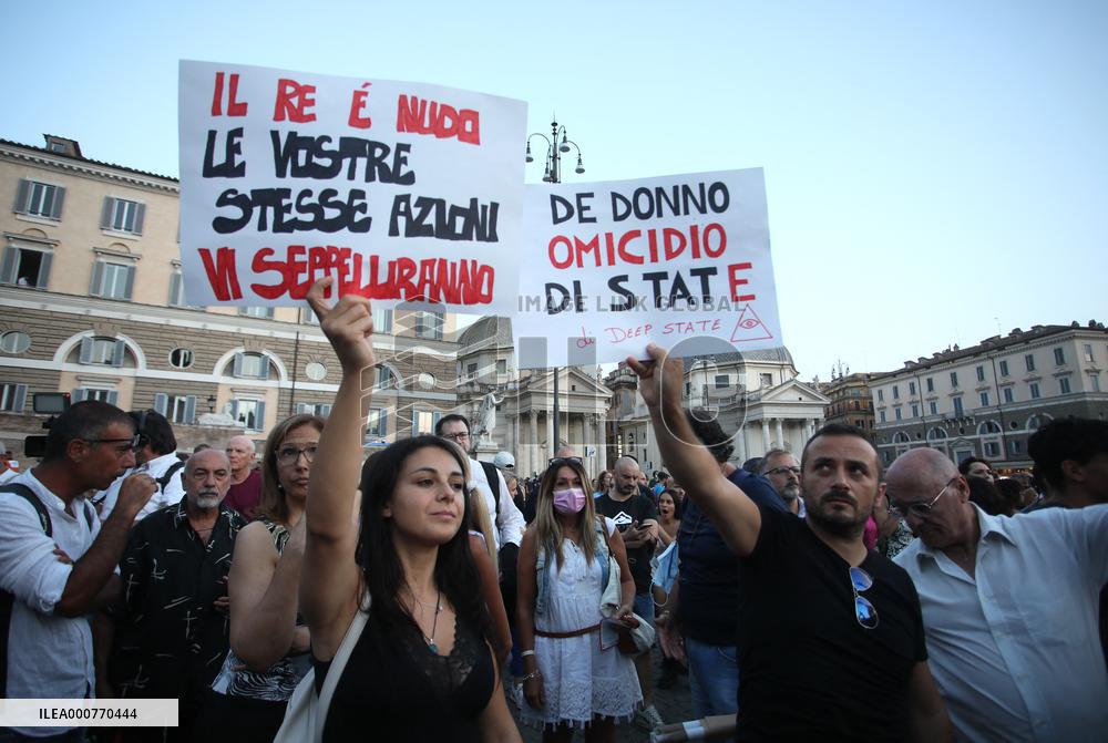 Demonstration Against The Mandatory Green Pass - Rome