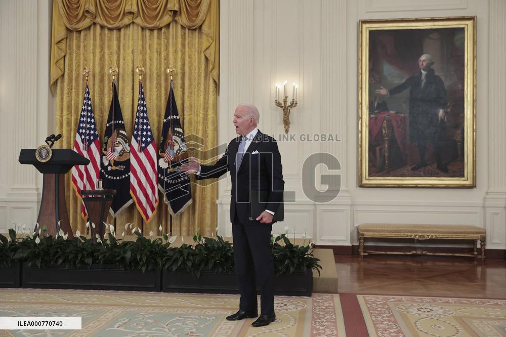President Joe Biden holds an event on COVID-19 strategy, Delta variant