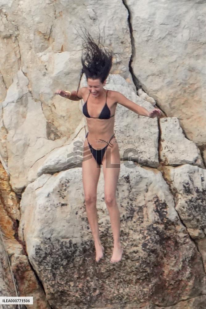 Bella Hadid Shows Off Her Bikini Body - Antibes