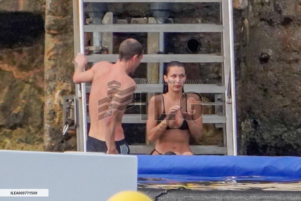 Bella Hadid Shows Off Her Bikini Body - Antibes
