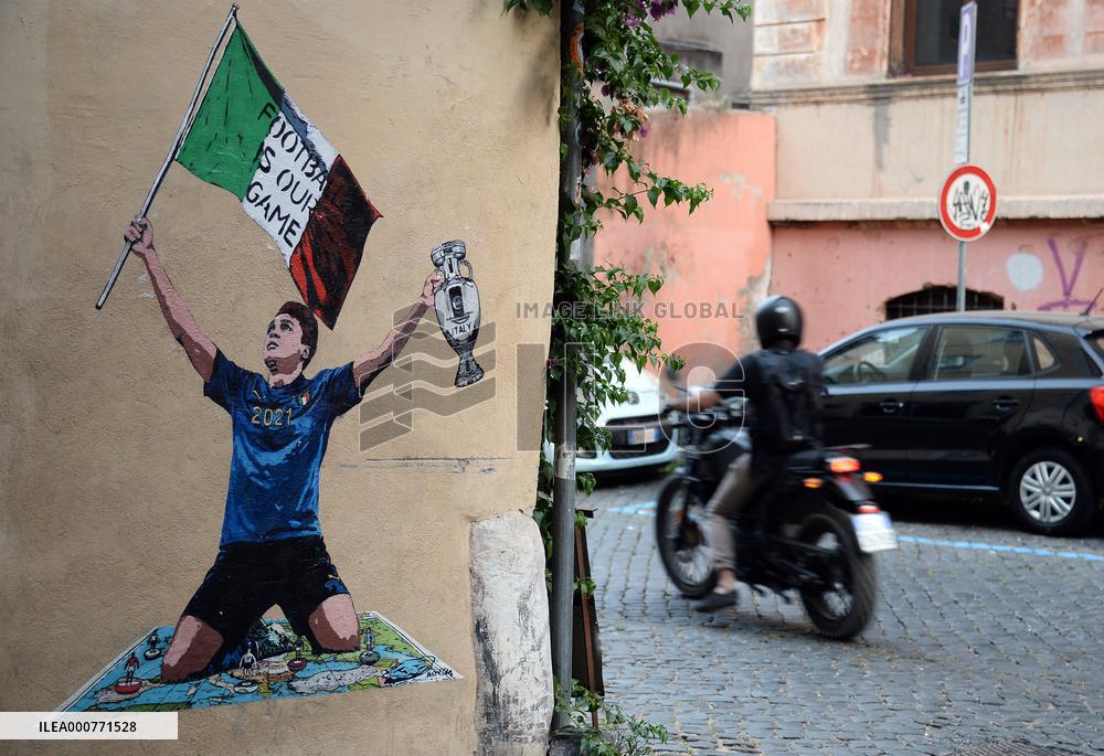 Mural Celebrating Italys European Title - Rome
