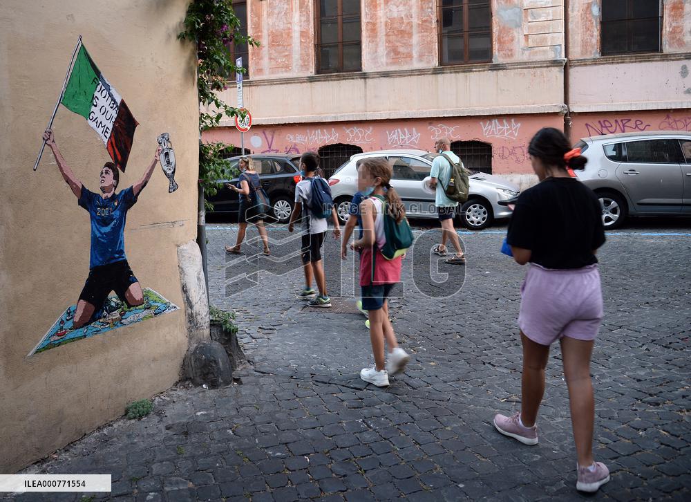 Mural Celebrating Italys European Title - Rome