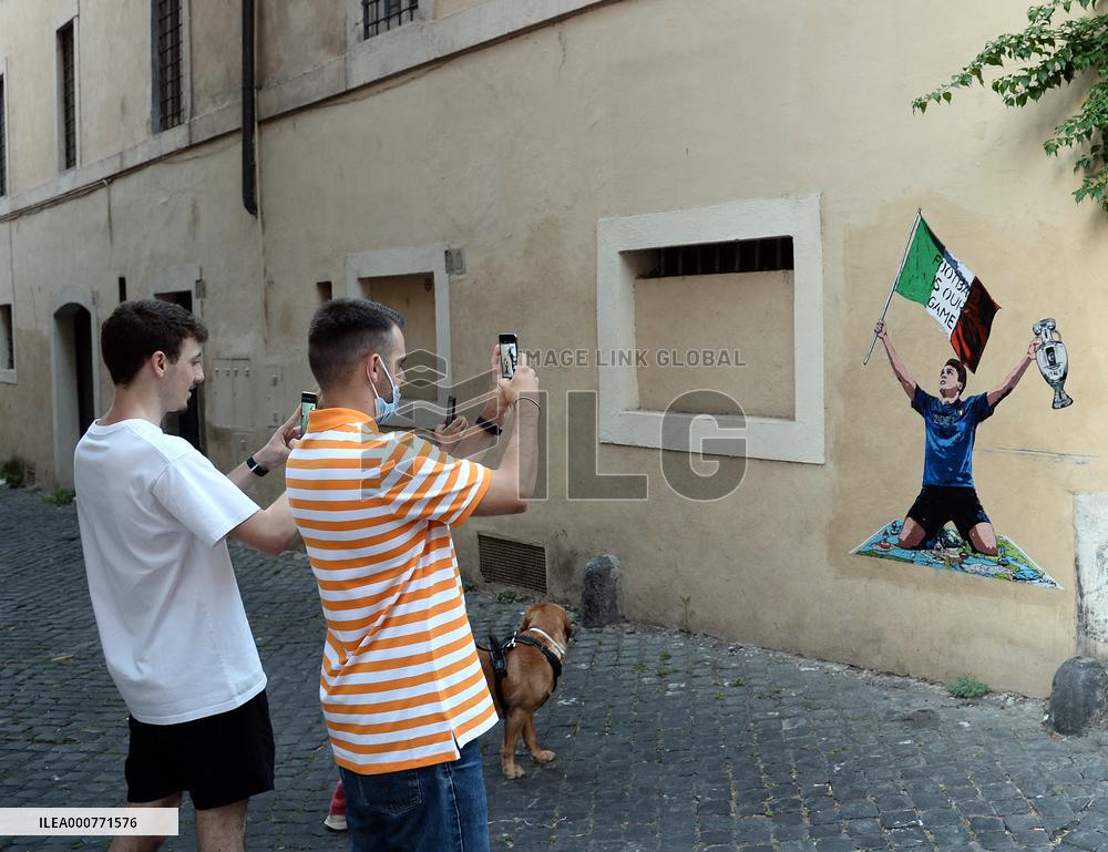 Mural Celebrating Italys European Title - Rome