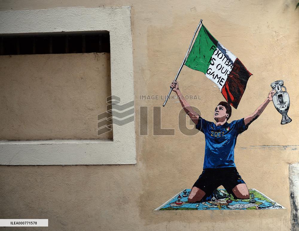 Mural Celebrating Italys European Title - Rome