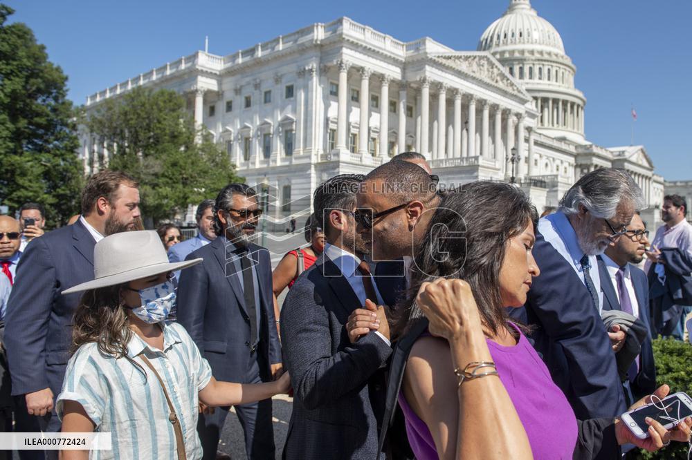 Members of the Texas legislature hold a press conference - DC