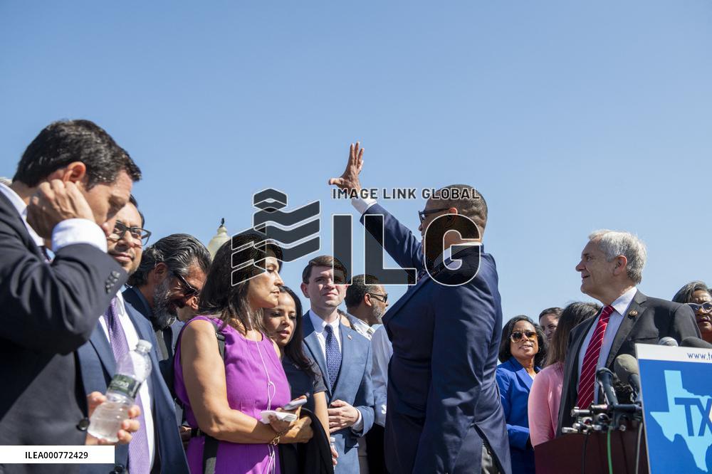 Members of the Texas legislature hold a press conference - DC