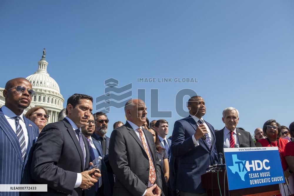 Members of the Texas legislature hold a press conference - DC