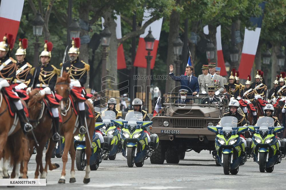 Bastille Day - President Macron Reviews Troops