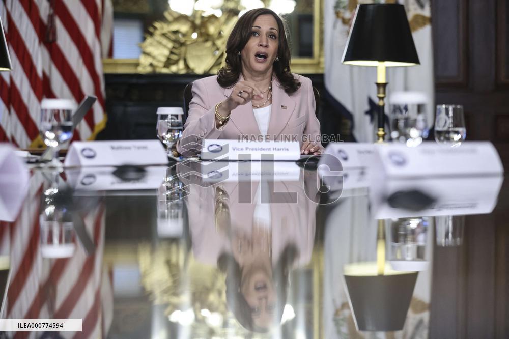 Vice President Kamala Harris meets with disabilities advocates at the White House