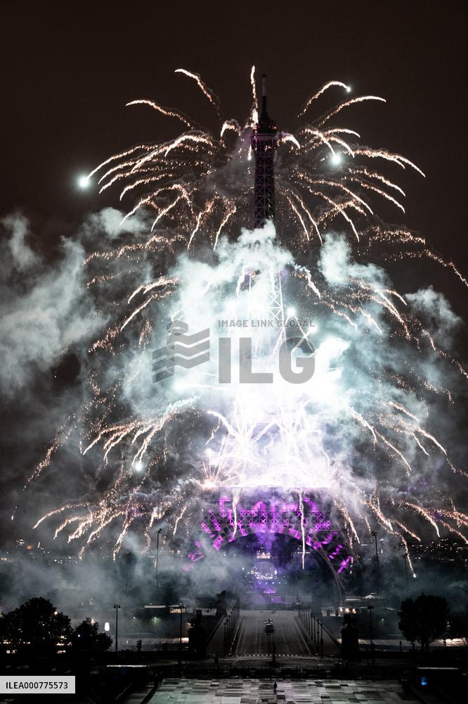 Eiffel Tower Fireworks - Paris