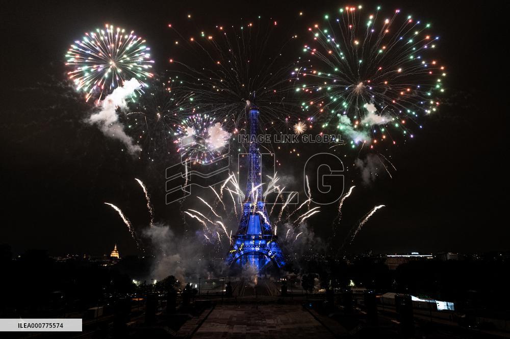 Eiffel Tower Fireworks - Paris