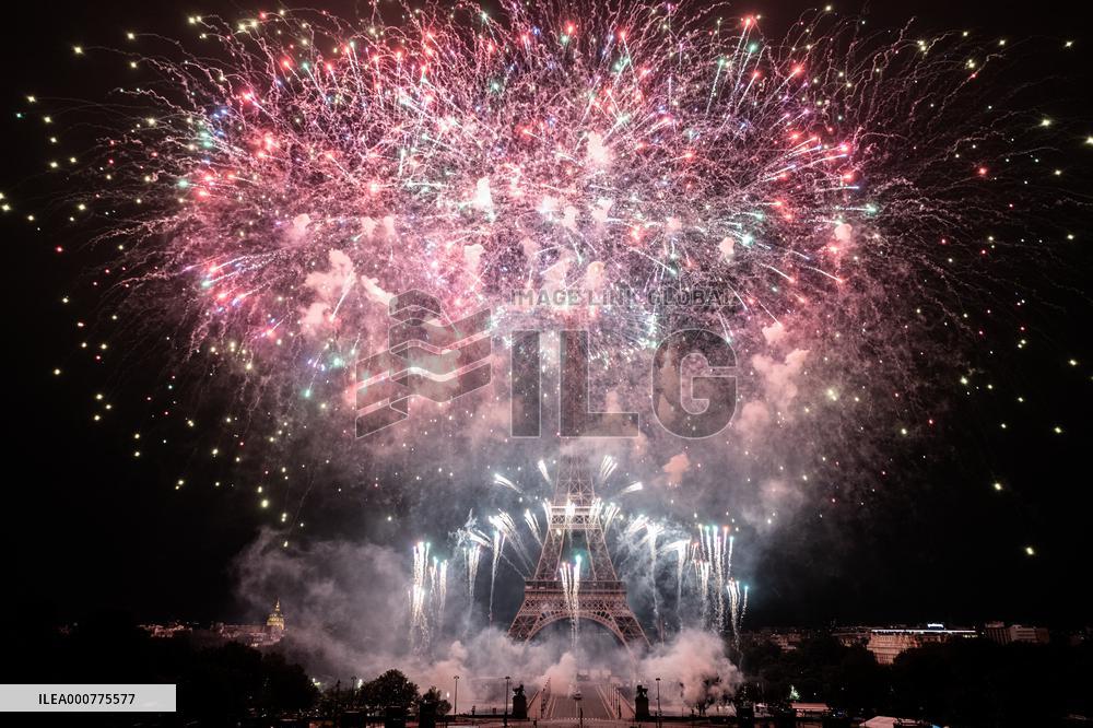 Eiffel Tower Fireworks - Paris