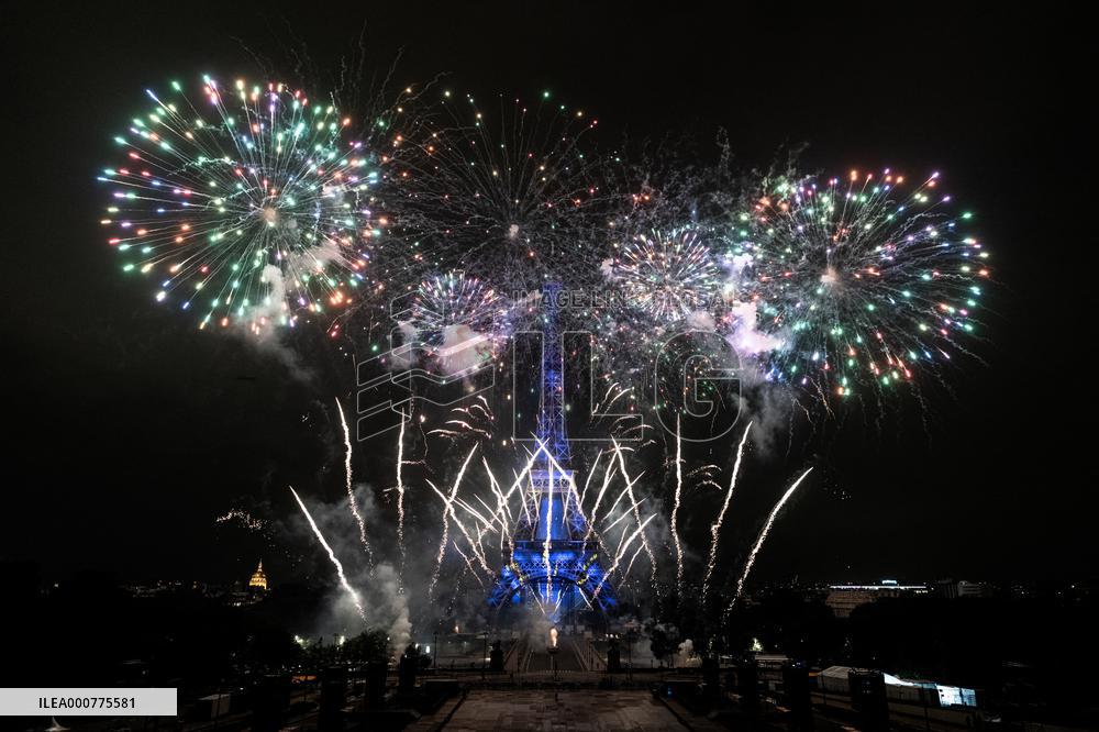 Eiffel Tower Fireworks - Paris
