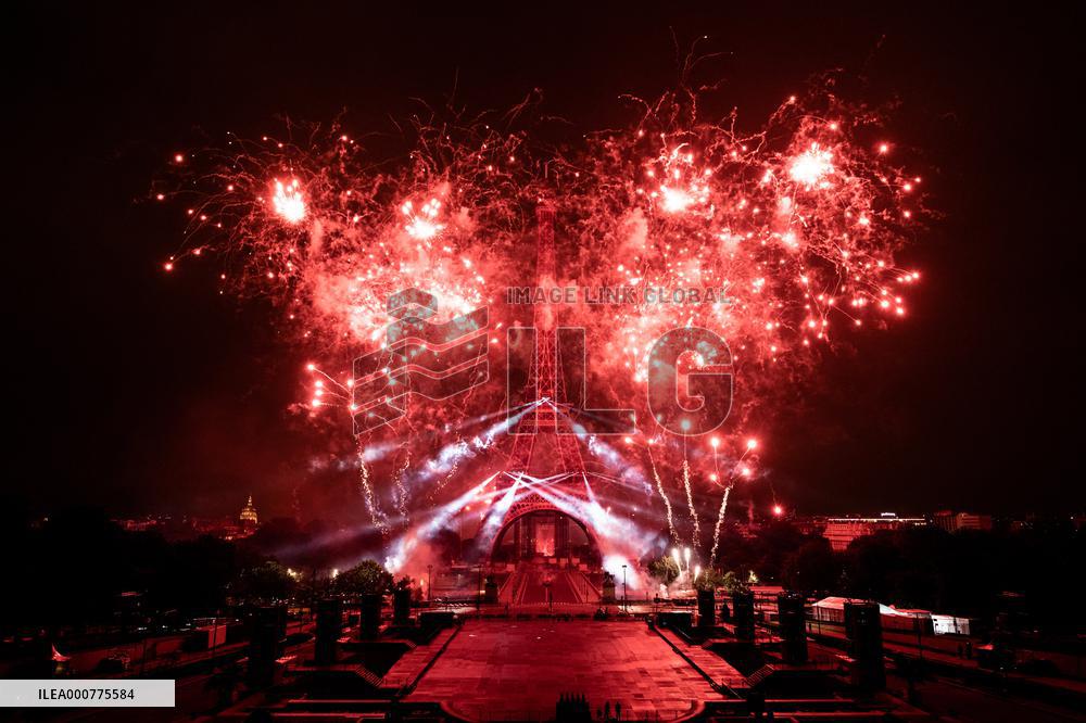 Eiffel Tower Fireworks - Paris