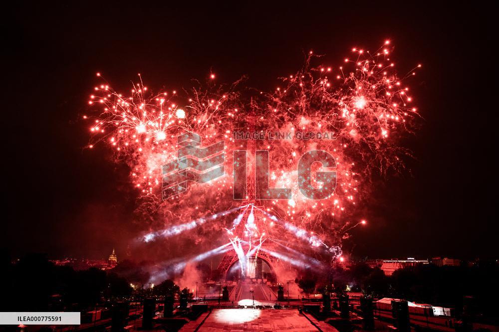 Eiffel Tower Fireworks - Paris