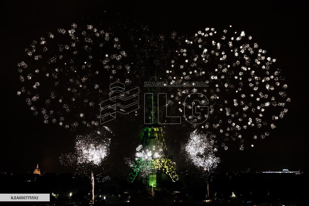 Eiffel Tower Fireworks - Paris