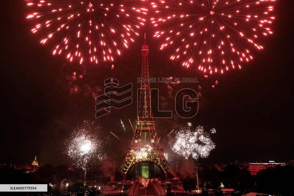 Eiffel Tower Fireworks - Paris