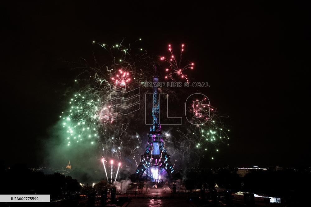 Eiffel Tower Fireworks - Paris