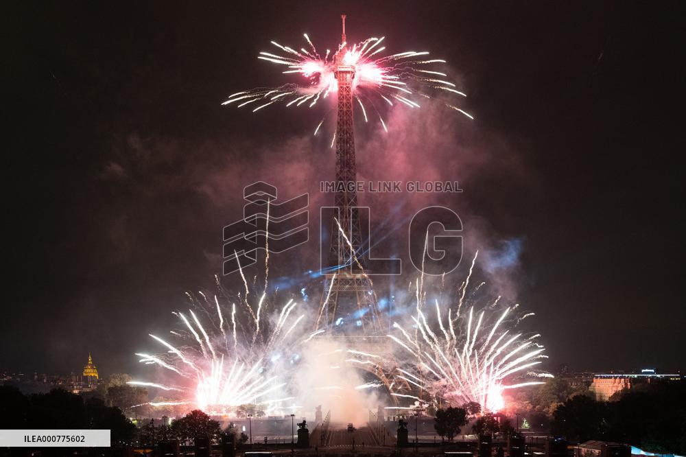 Eiffel Tower Fireworks - Paris