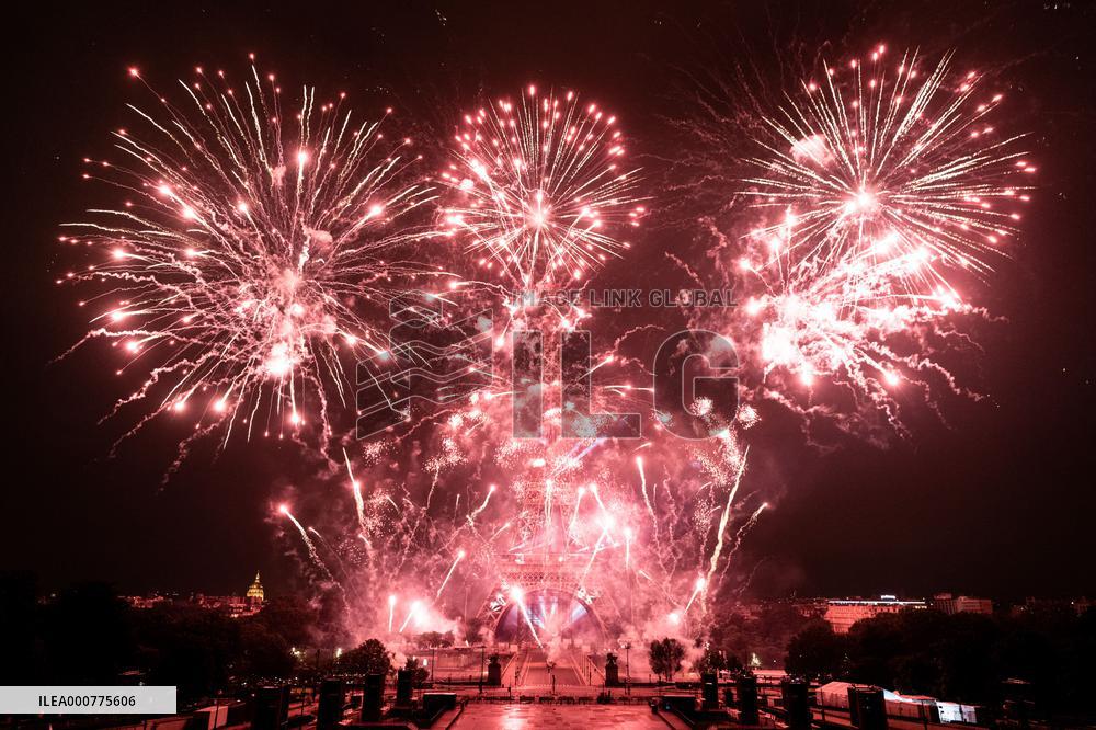 Eiffel Tower Fireworks - Paris