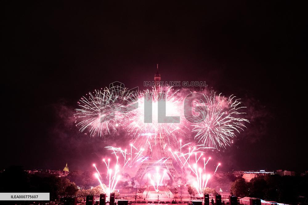 Eiffel Tower Fireworks - Paris
