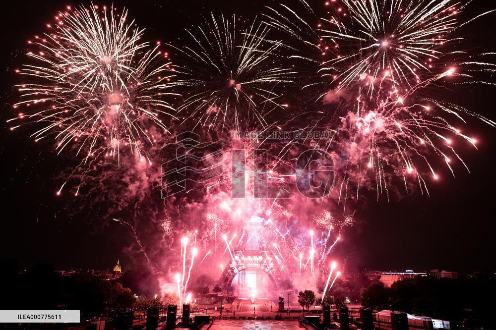 Eiffel Tower Fireworks - Paris