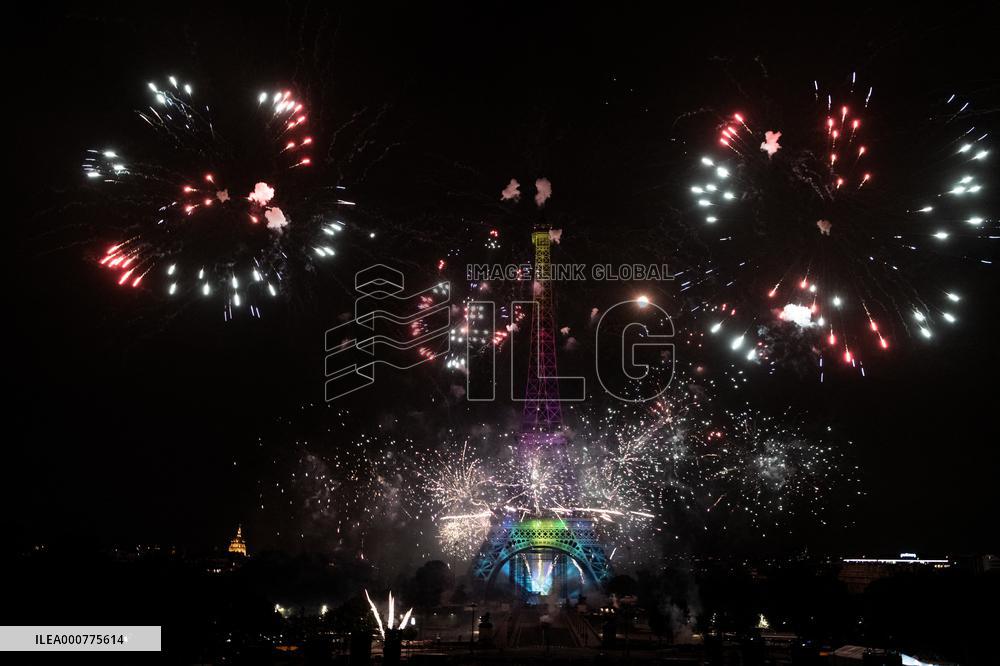 Eiffel Tower Fireworks - Paris