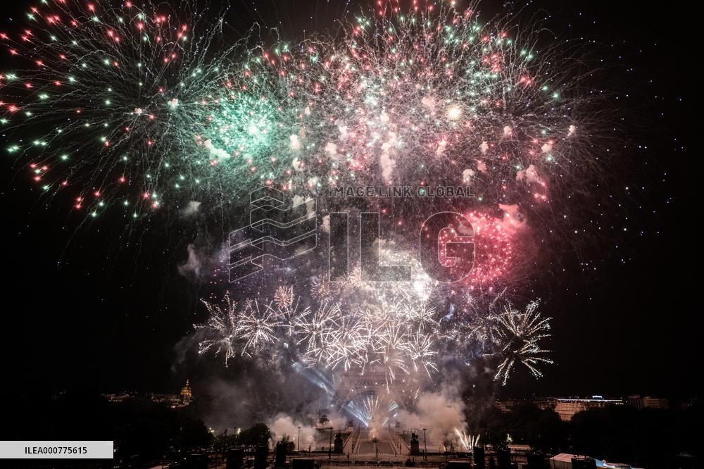 Eiffel Tower Fireworks - Paris