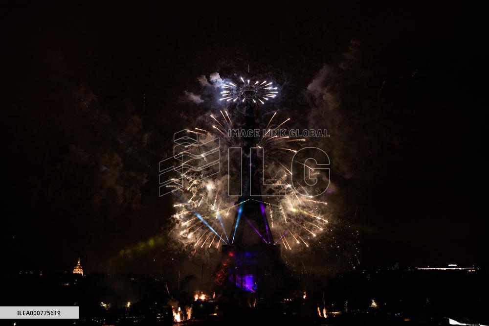 Eiffel Tower Fireworks - Paris