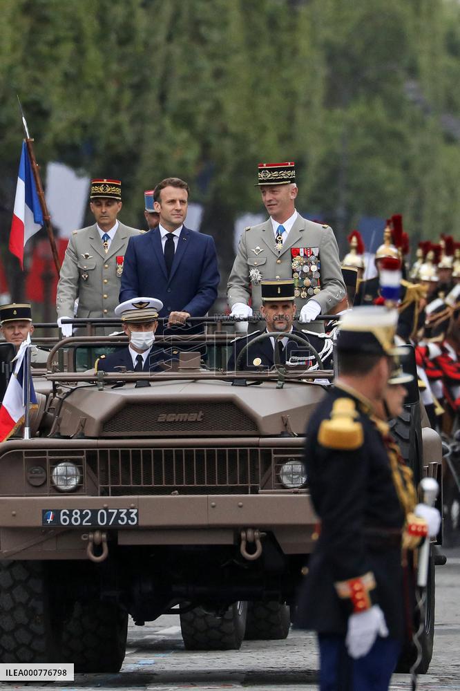 Bastille Day - President Macron Reviews Troops