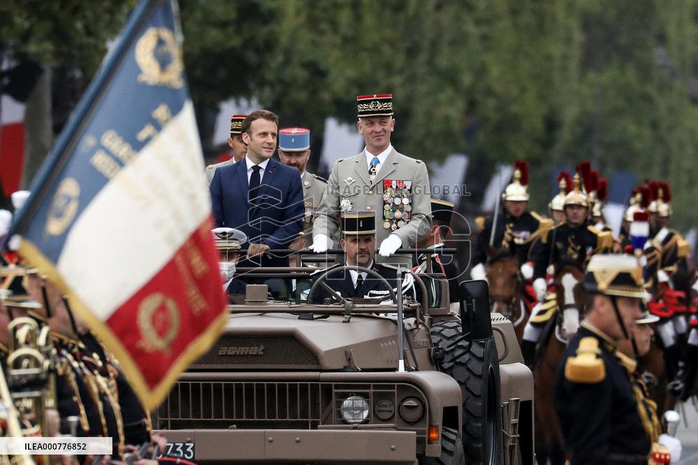Bastille Day - President Macron Reviews Troops
