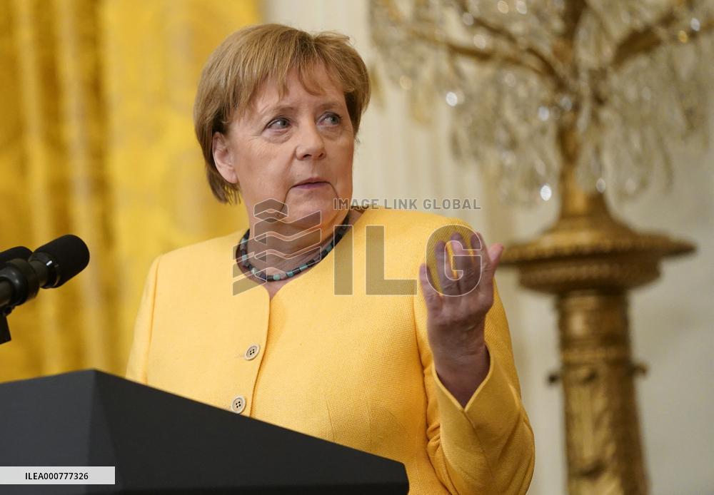 Biden Holds a Joint Press Conference with Dr. Angela Merkel the Chancellor of Germany